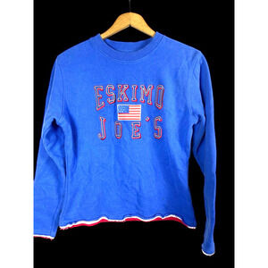 Eskimo Joes Sweatshirt Womens Size S American Flag Oklahoma Crewneck Pullover